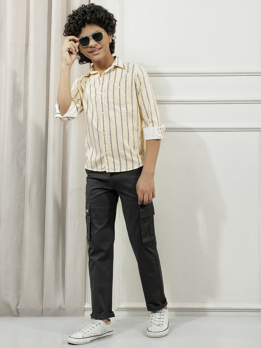 Pastel Yellow Striped Shirt