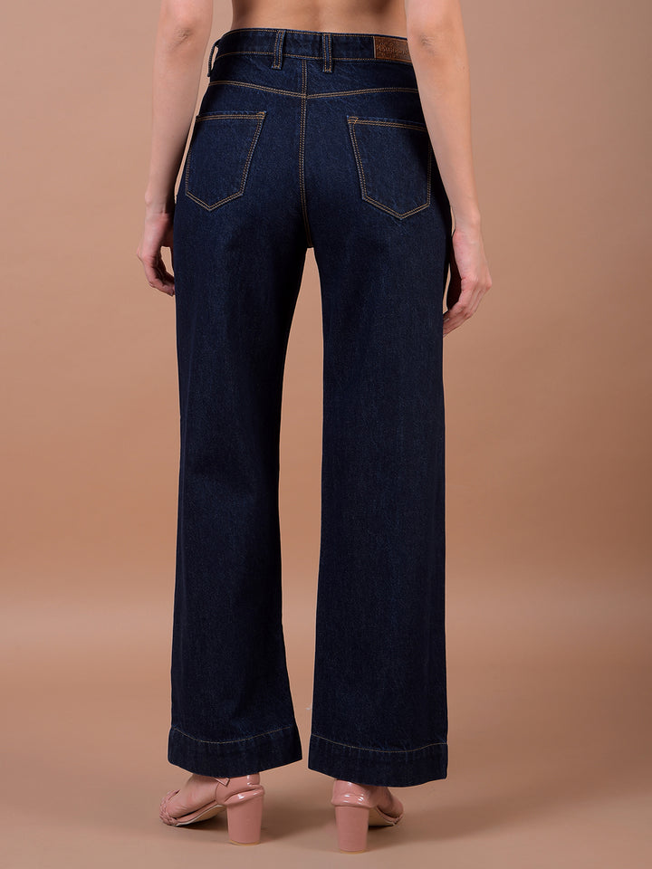 Blue Wide Leg 100% Cotton Jeans