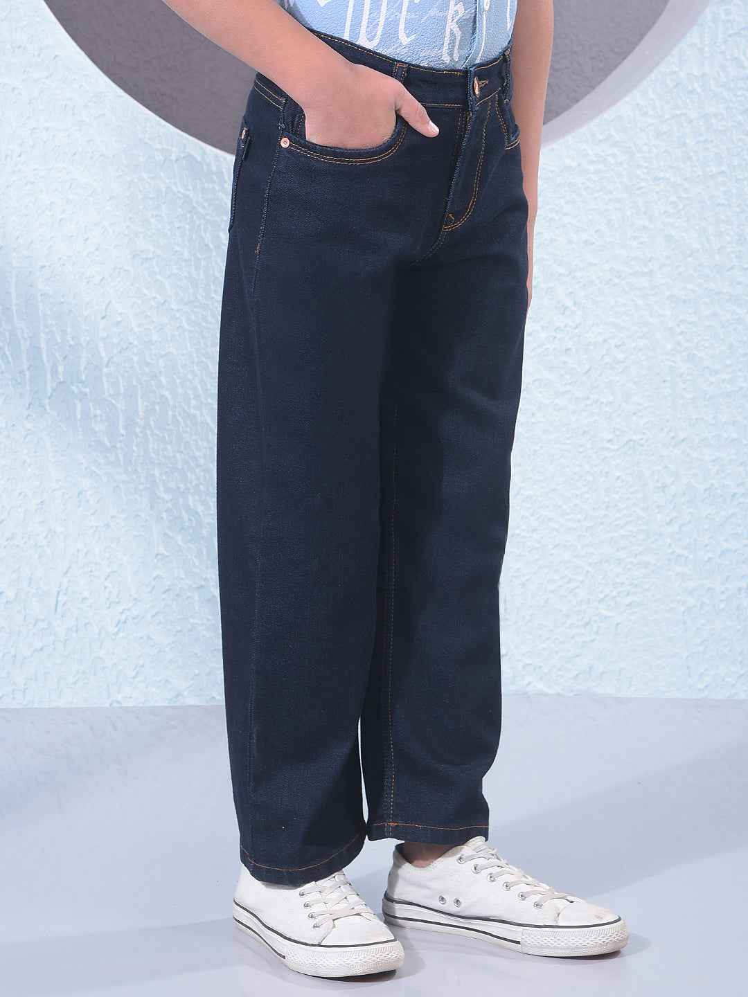 Navy Blue Baggy Jeans