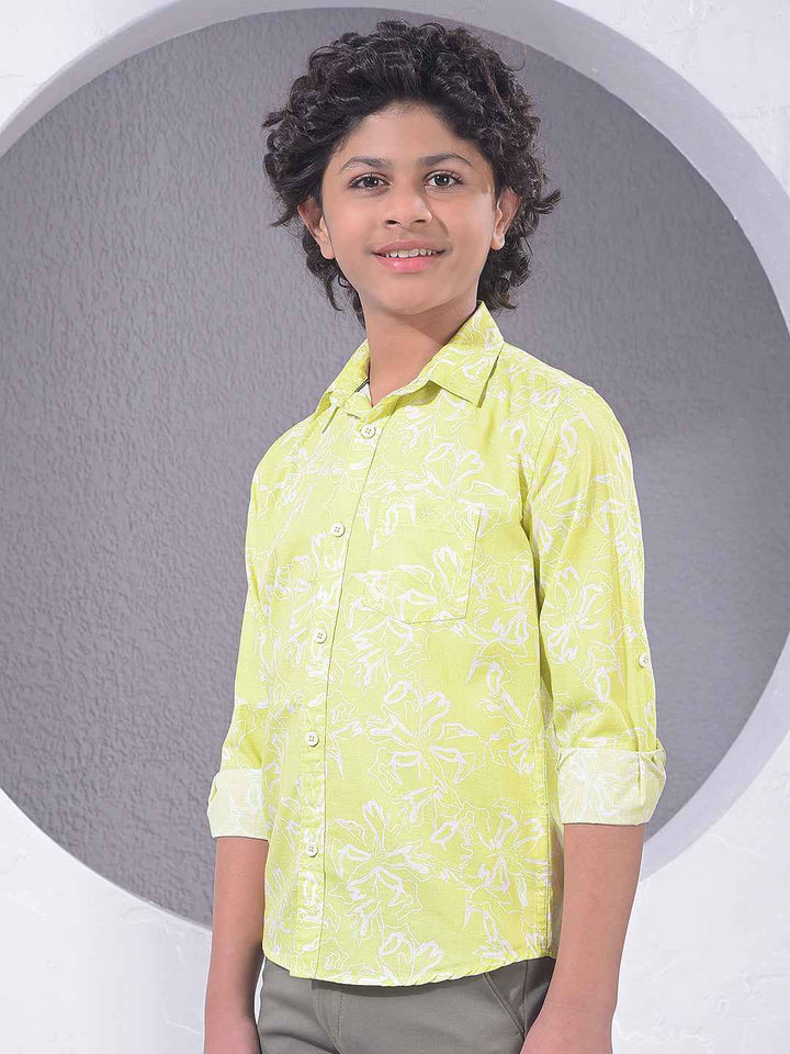 Green Floral Print Shirt