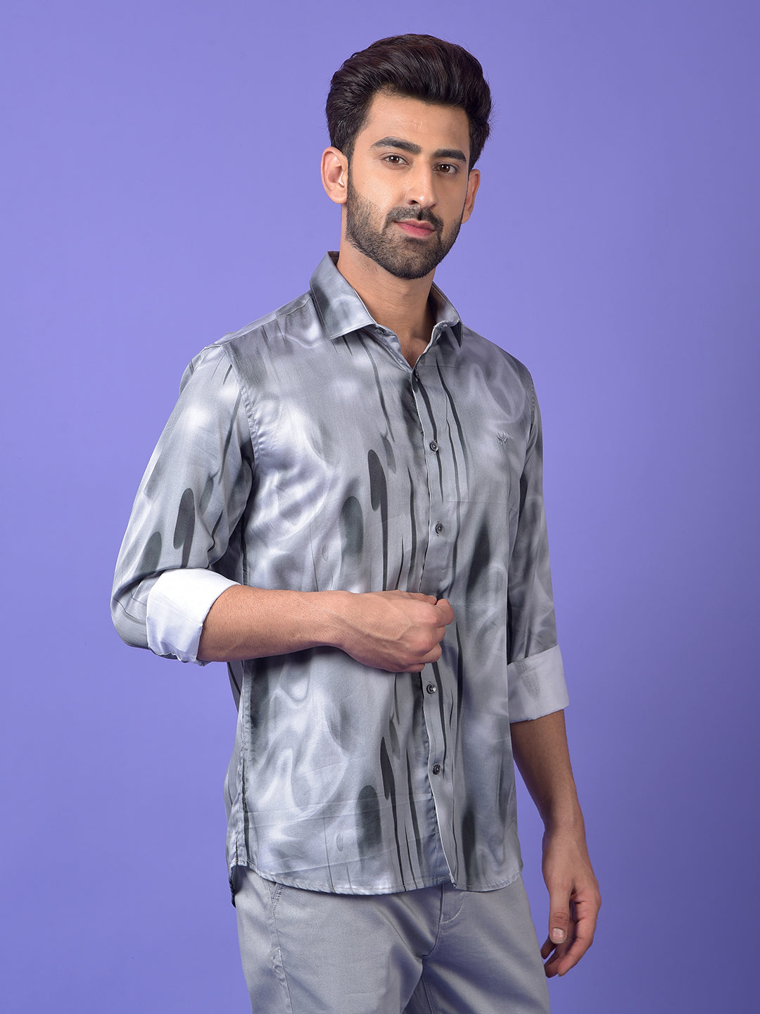 Grey Printed Shirt
