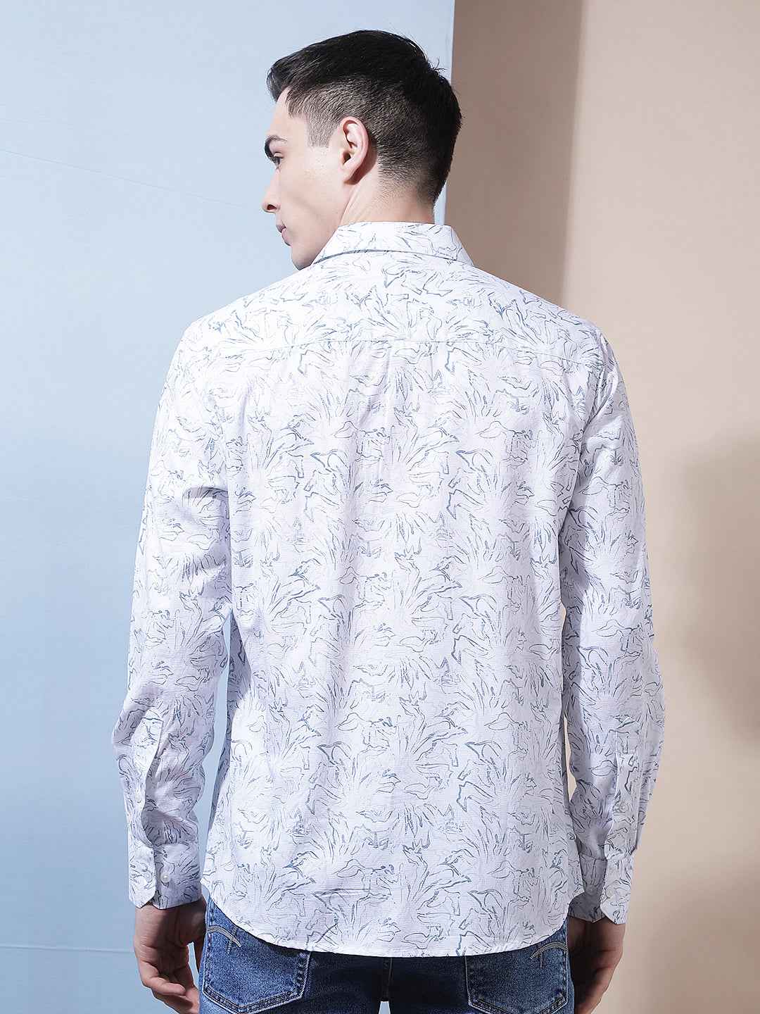 Blue Floral Print Shirt