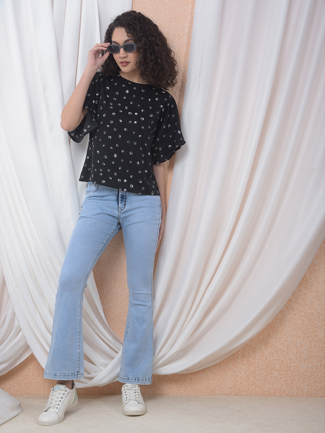 Black Polka Dot Top