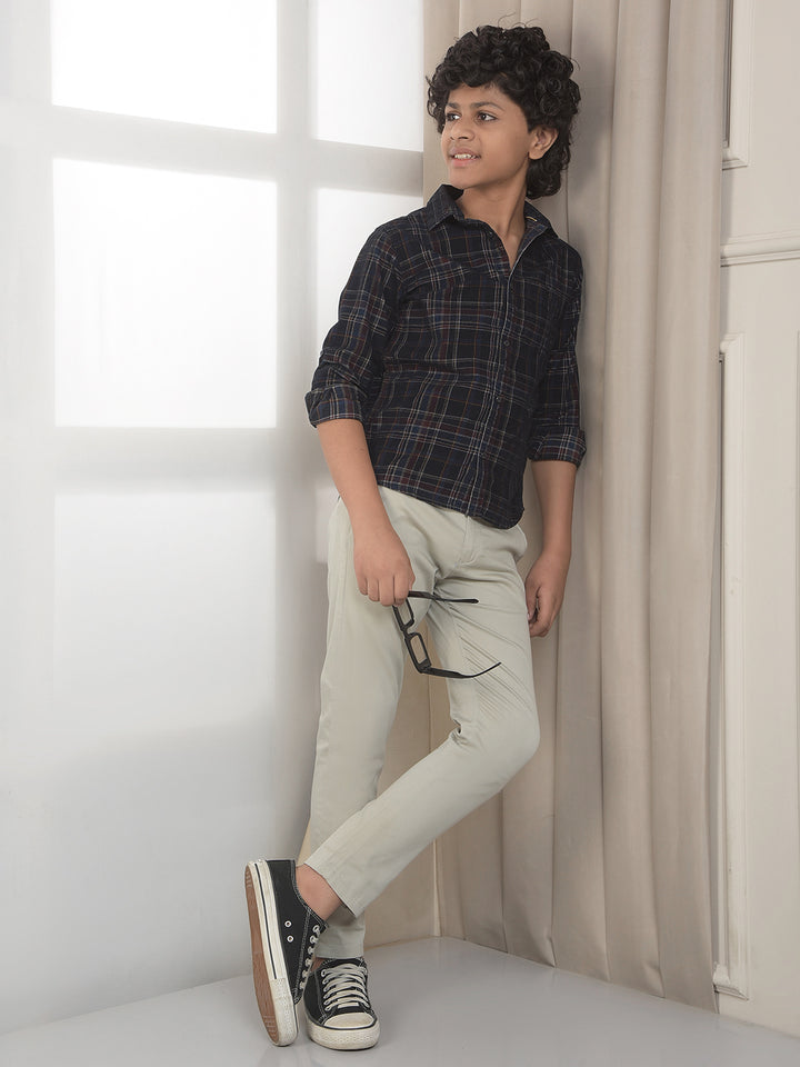 Multi-Color 100% Cotton Corduroy Check-Shirt