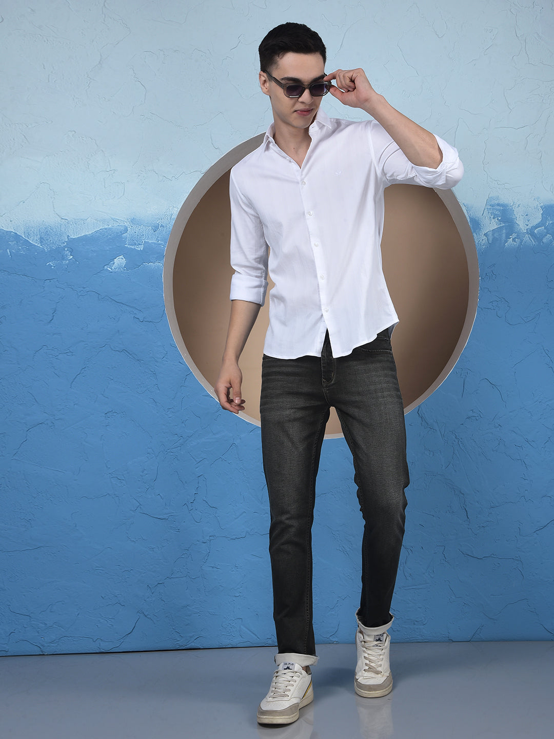 White Vertical Stripes Shirt