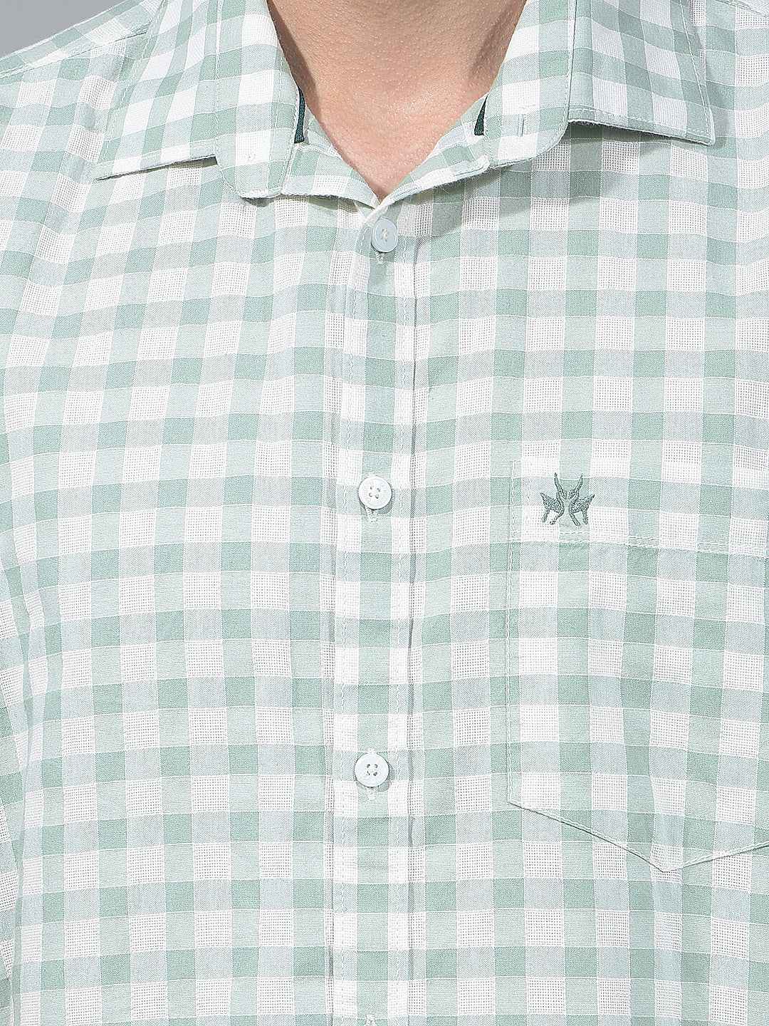 Green Checked 100% Cotton Shirt