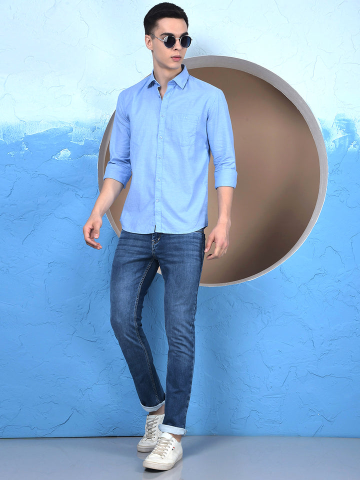 Blue 100% Cotton Shirt