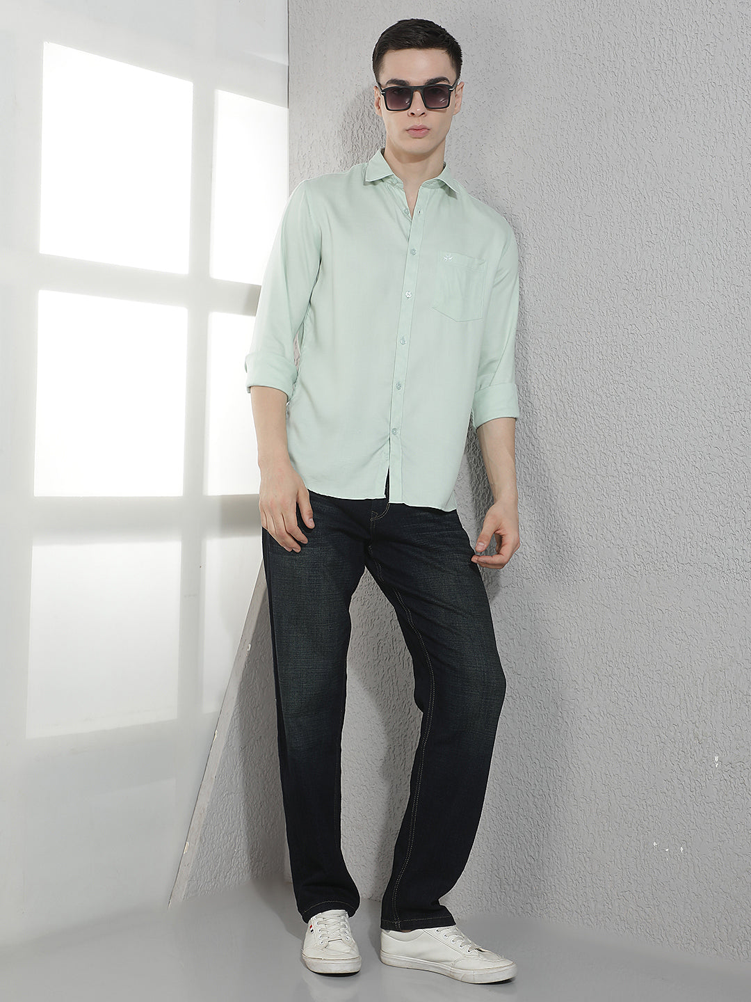 Indigo Blue Straight Faint Relaxed Jeans