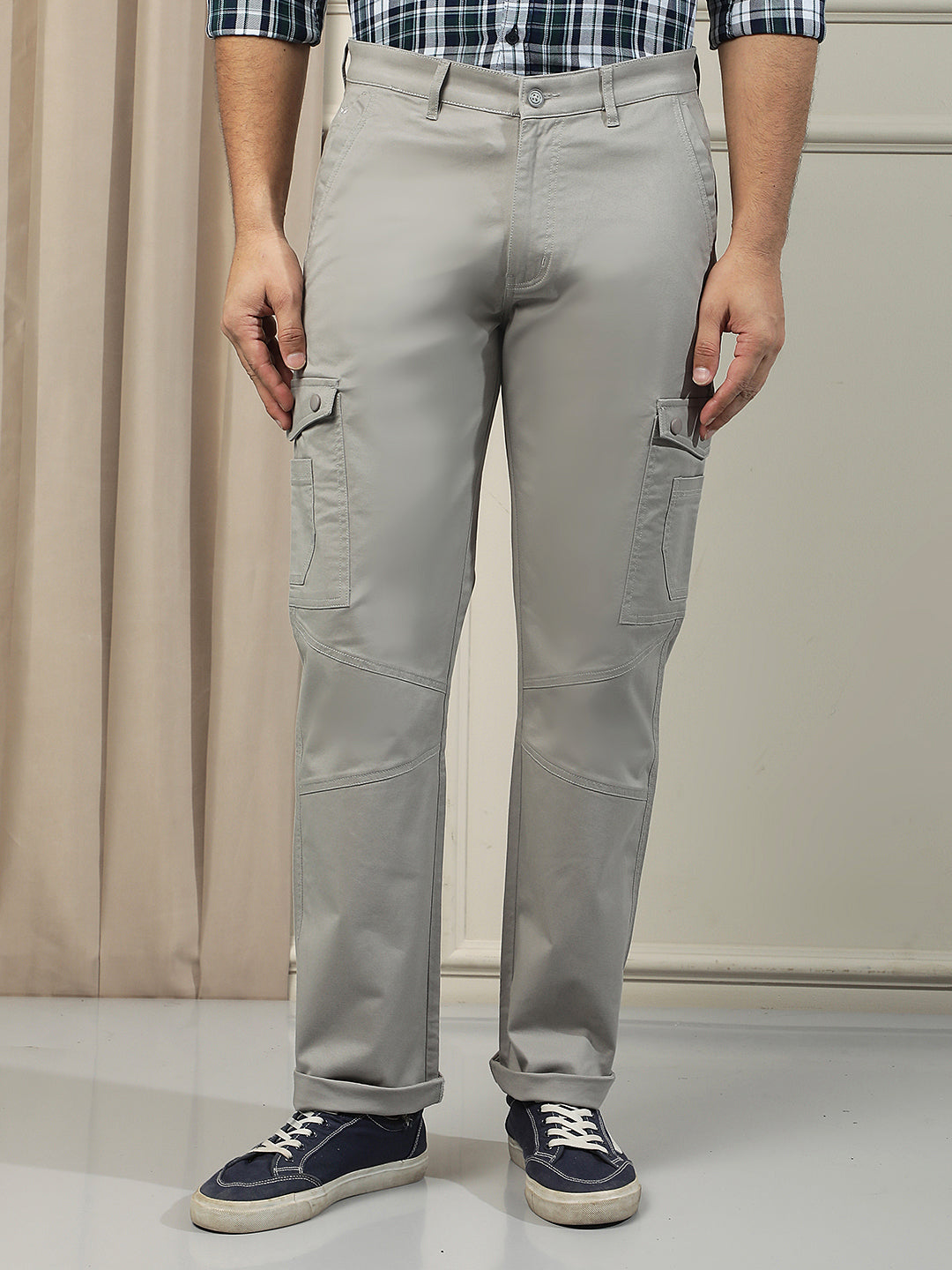 Chic Heather Grey Cargo Trousers