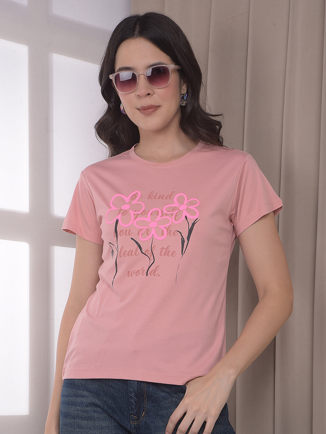 Pink Graphic Print T-Shirt