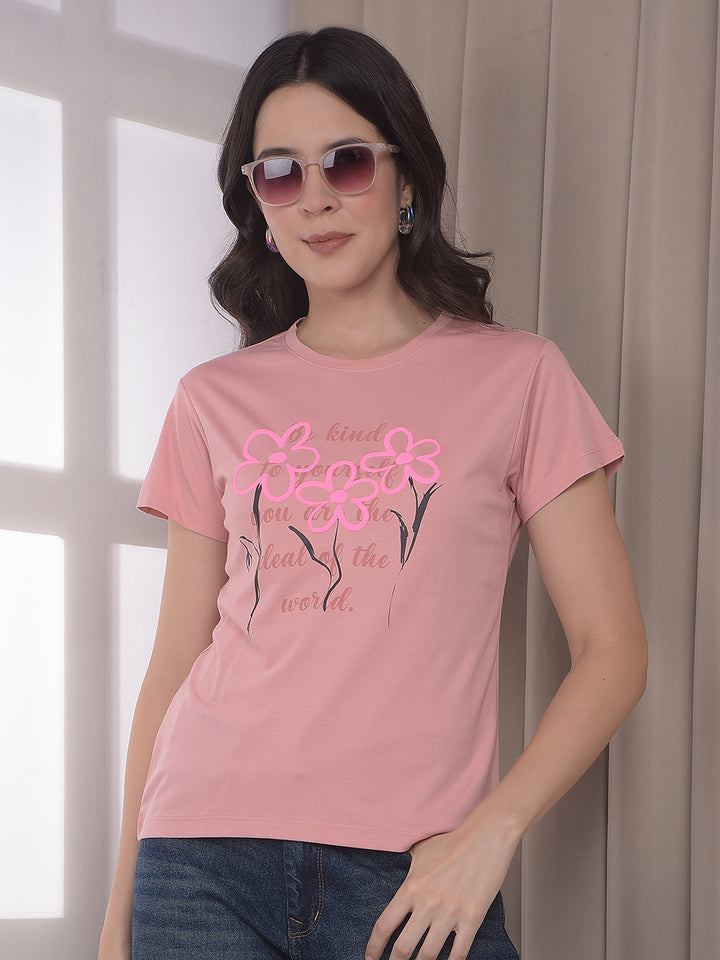 Pink Graphic Print T-Shirt