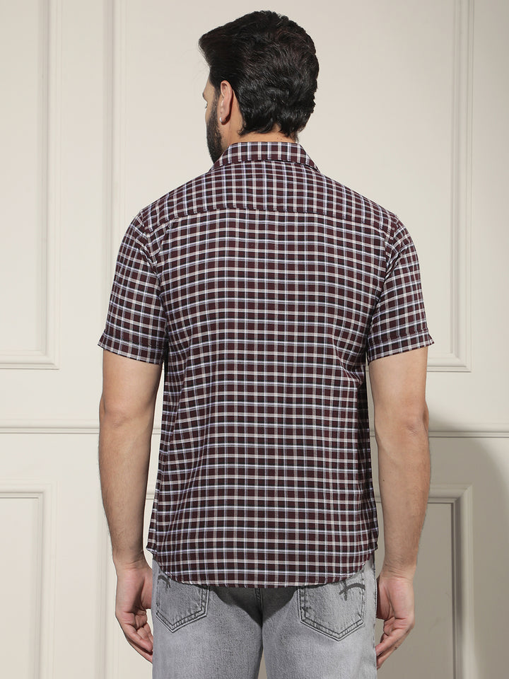 Minimalist Violet Purple Checked Shirt