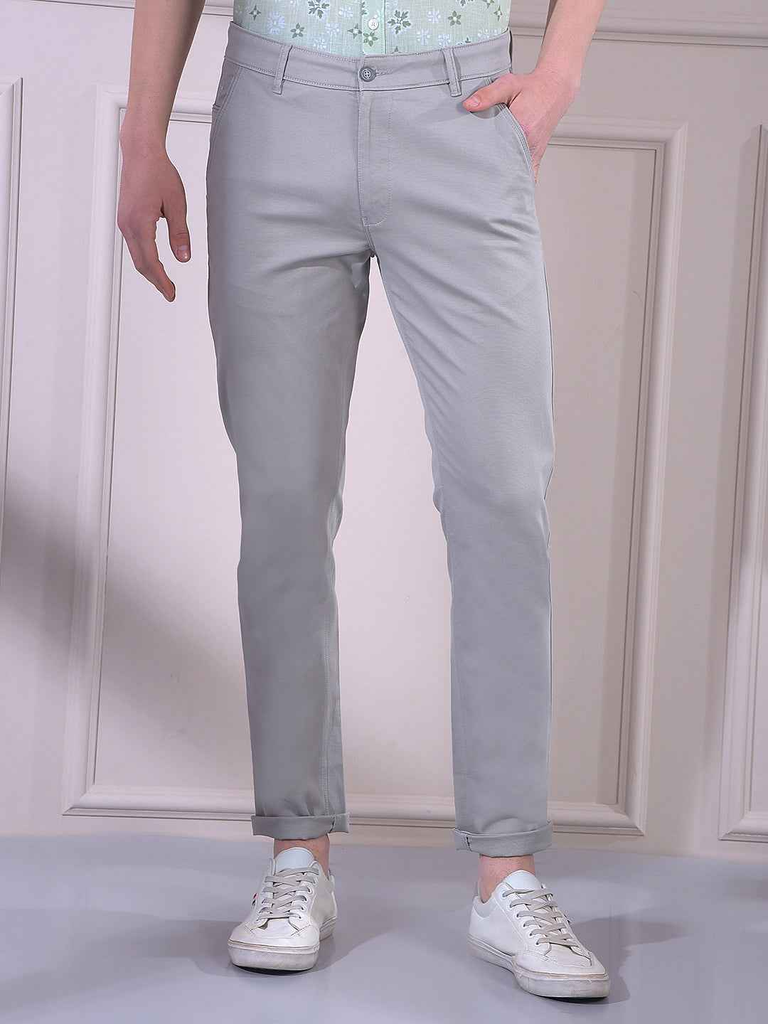 Grey Chinos Trousers
