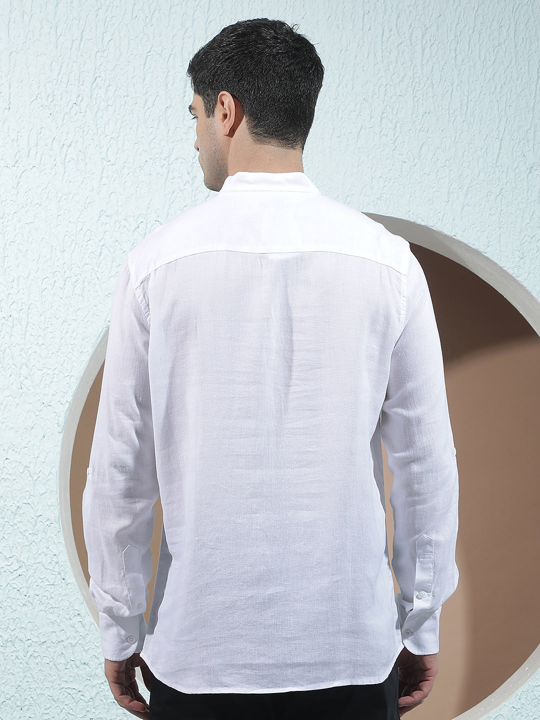 Tailored Arctic White Linen Kurta