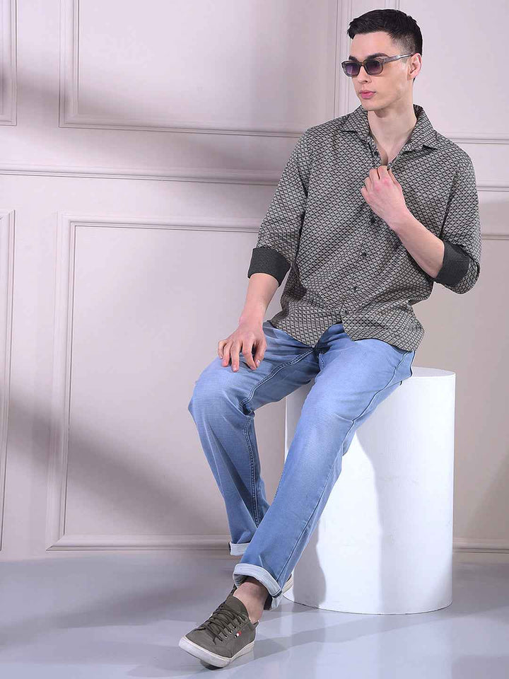 Crisp Light Blue Straight Smooth Jeans