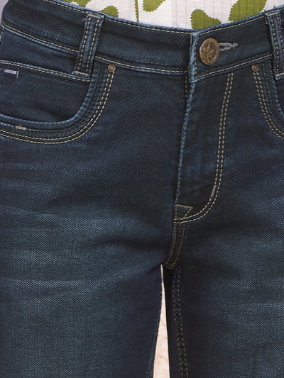 Stylish Tapered Fit Blue Jeans