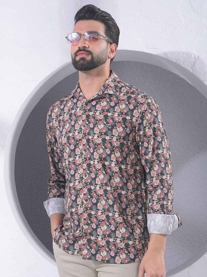Multi-Color Floral Print Shirt