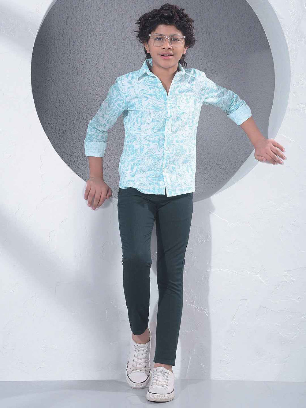 Green Printed 100% Cotton Shirt