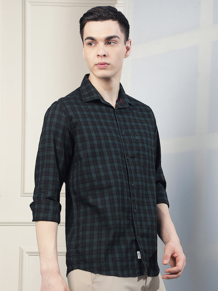 Green Checked 100% Cotton Shirt
