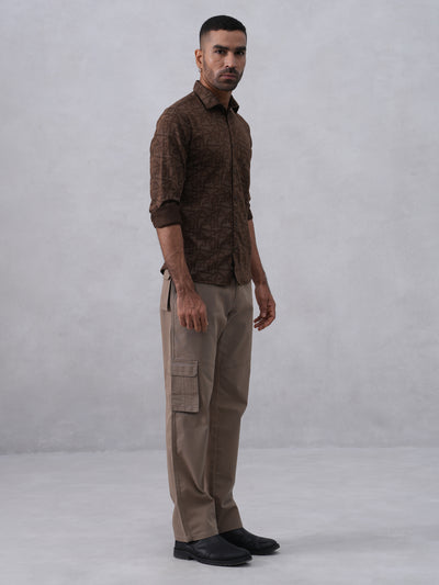 Rustic Brown Printed Shirt