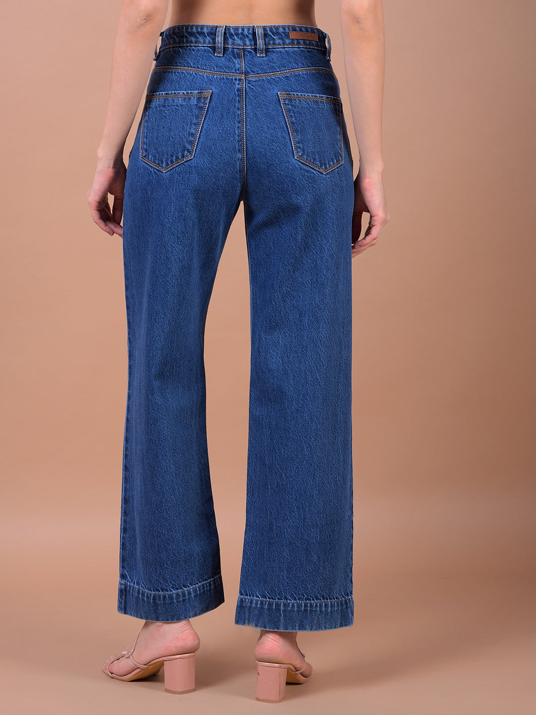 Blue Wide Leg 100% Cotton Jeans