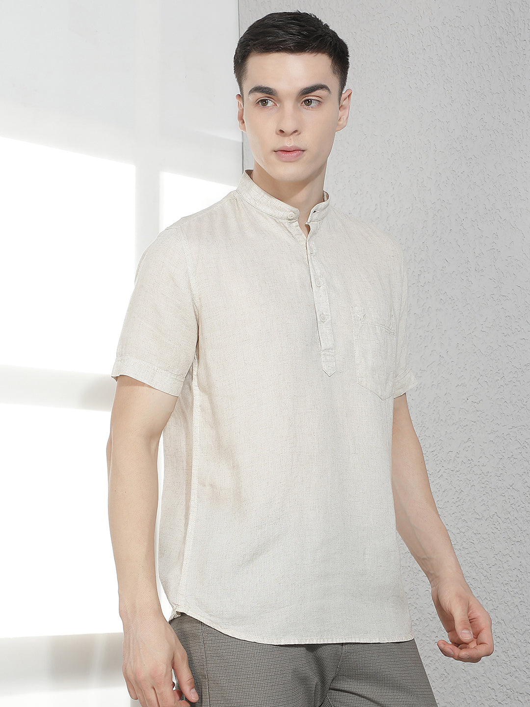 Trendy Luxe Cream Linen Kurta