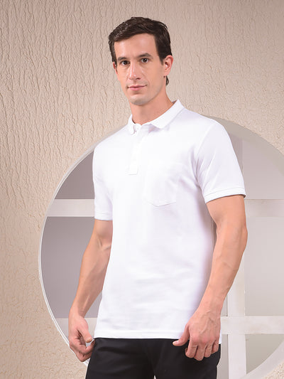 White Polo Neck T-Shirt