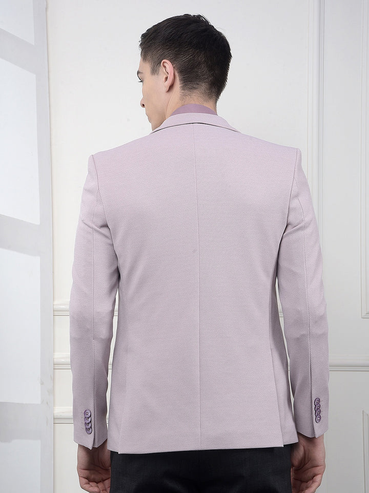 Pink Notched Lapel Single-Breasted Blazer