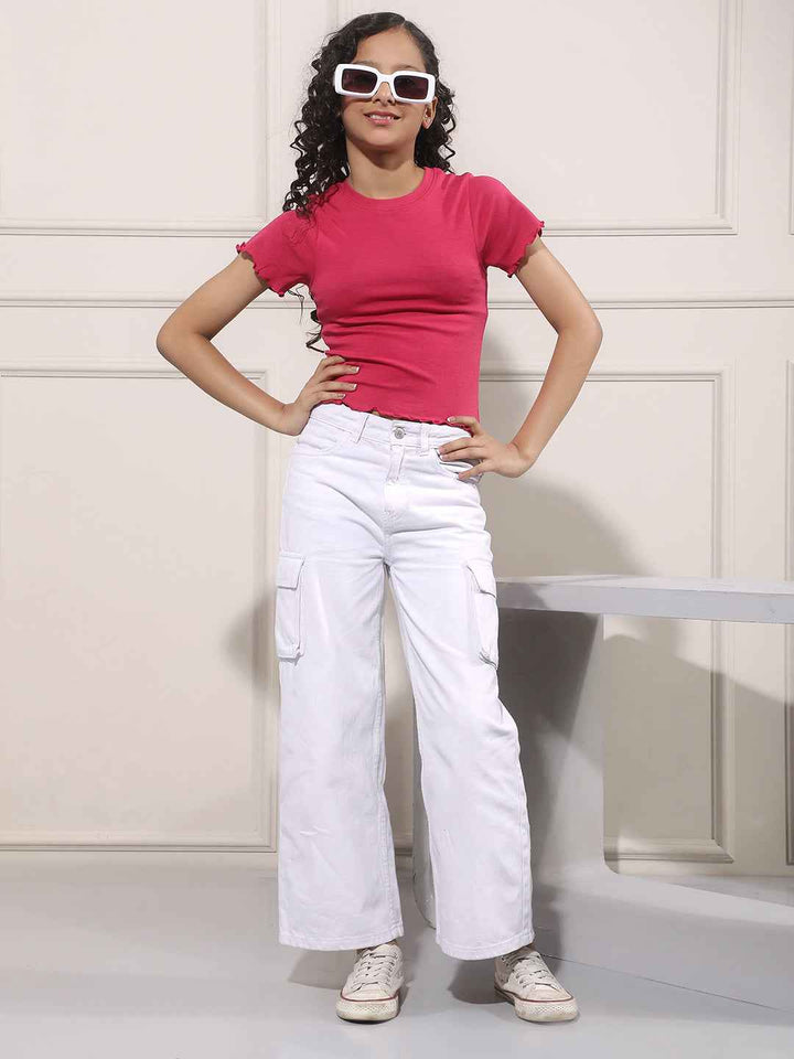 Pink Modal Cropped T-Shirt
