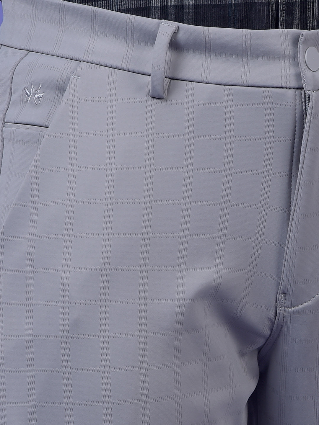 Streamlined Grey Checked Trousers