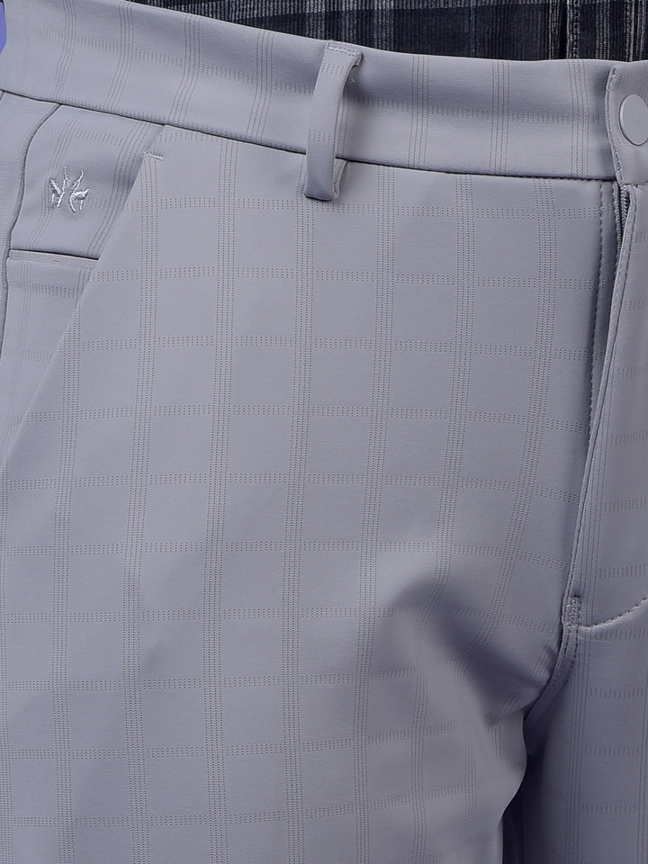 Streamlined Grey Checked Trousers