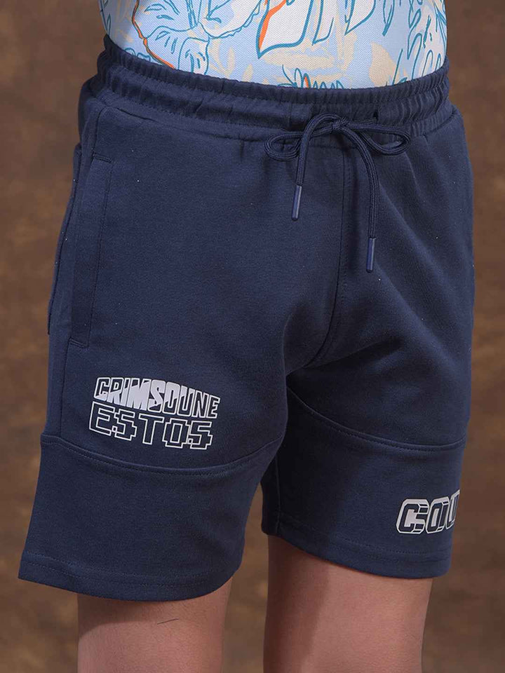 Navy Blue Athleisure Shorts