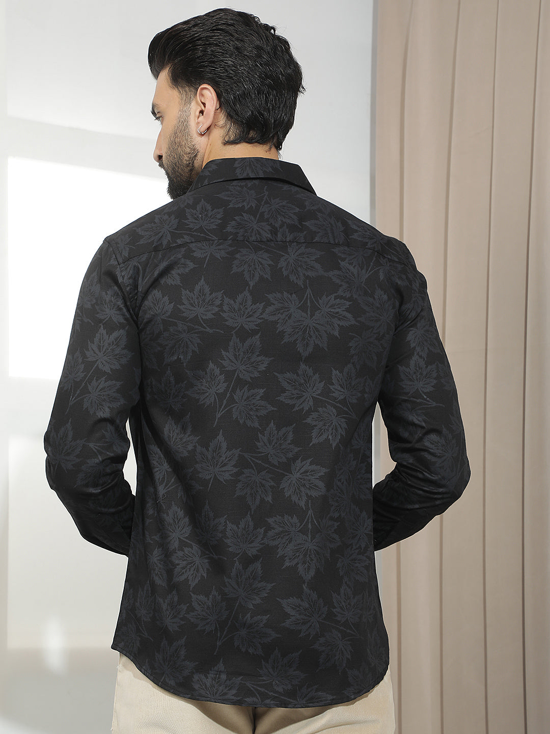 Black Floral Print Shirt