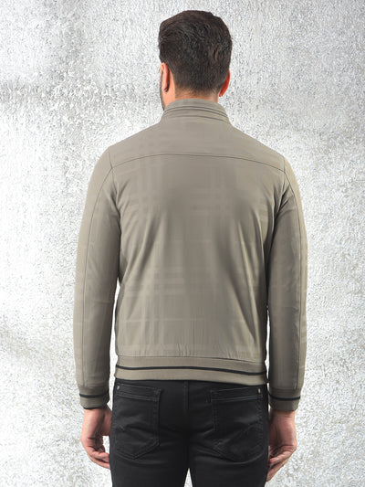 Beige Checked Puffer Jacket