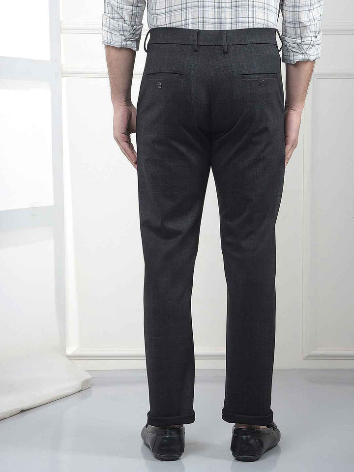 Brown Checked Knitted Trousers