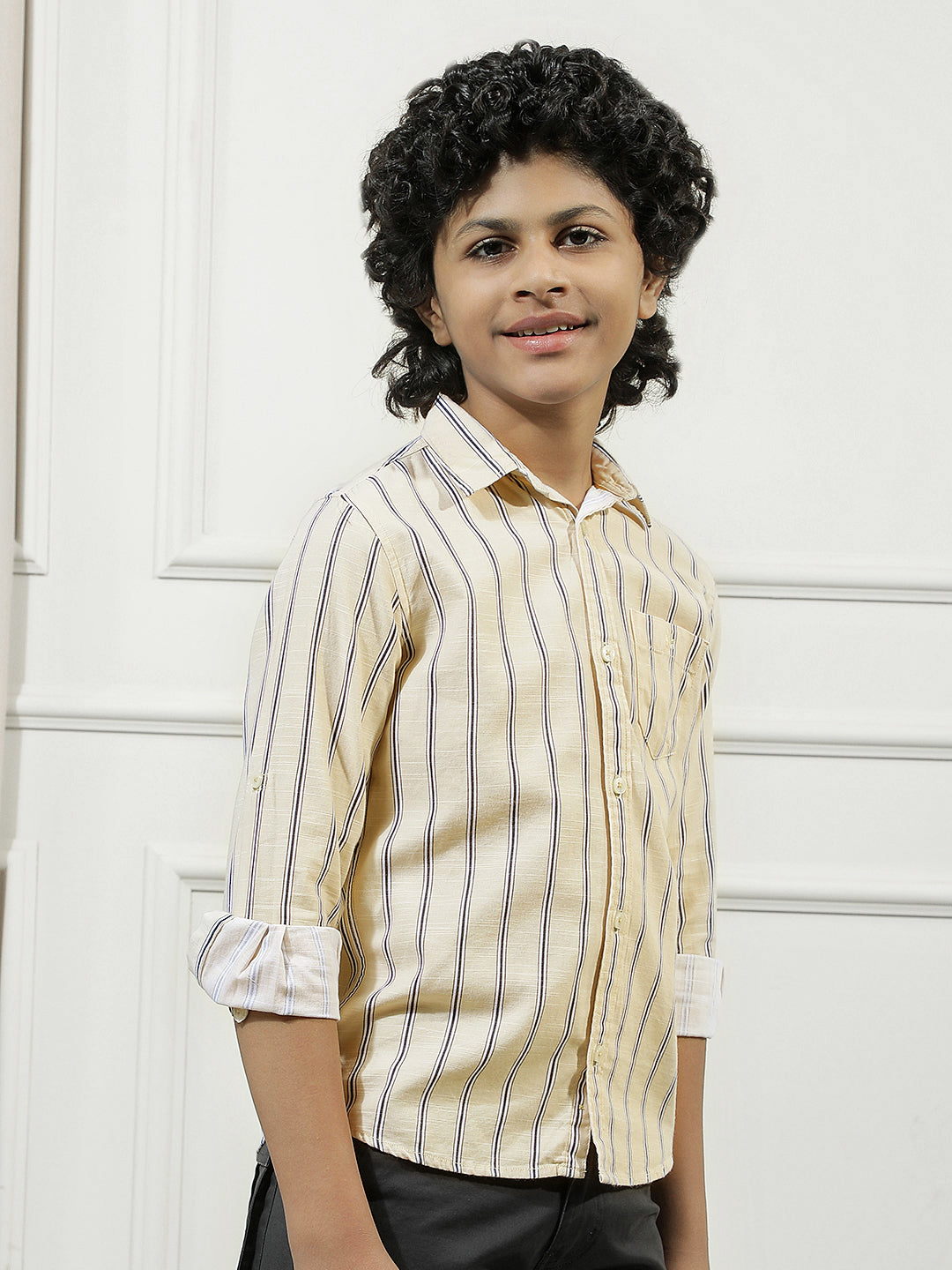 Pastel Yellow Striped Shirt