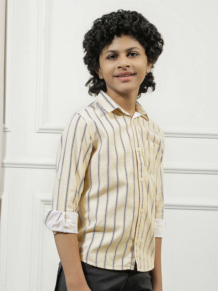 Pastel Yellow Striped Shirt