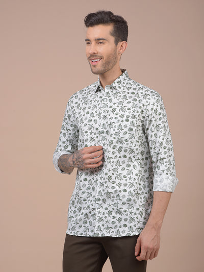 Green Printed 100% Cotton Shirt
