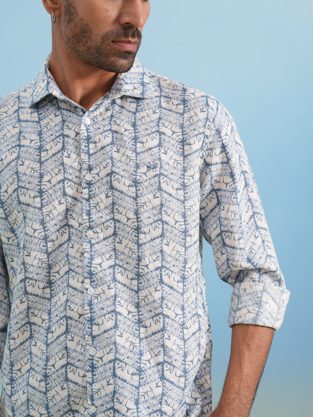 Blue Casual Printed Shirt