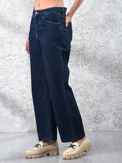 Blue Wide Leg 100% Cotton Jeans