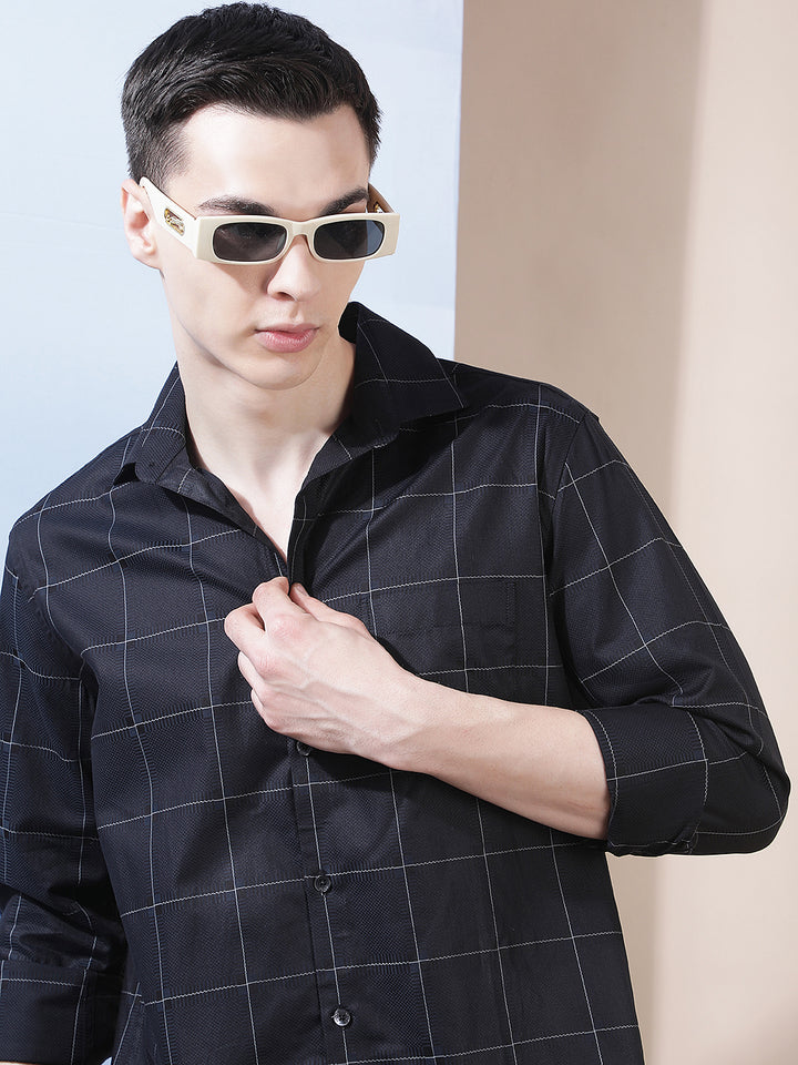 Blue Checked 100% Cotton Shirt