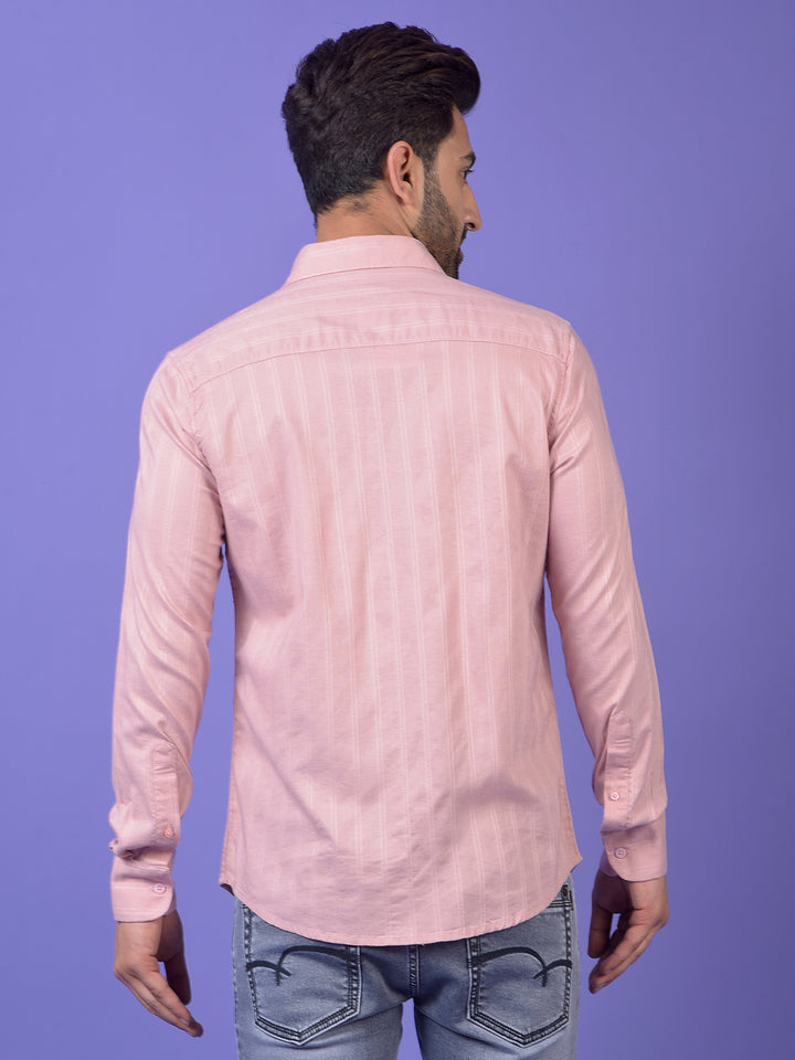 Pink Vertical Stripes Shirt