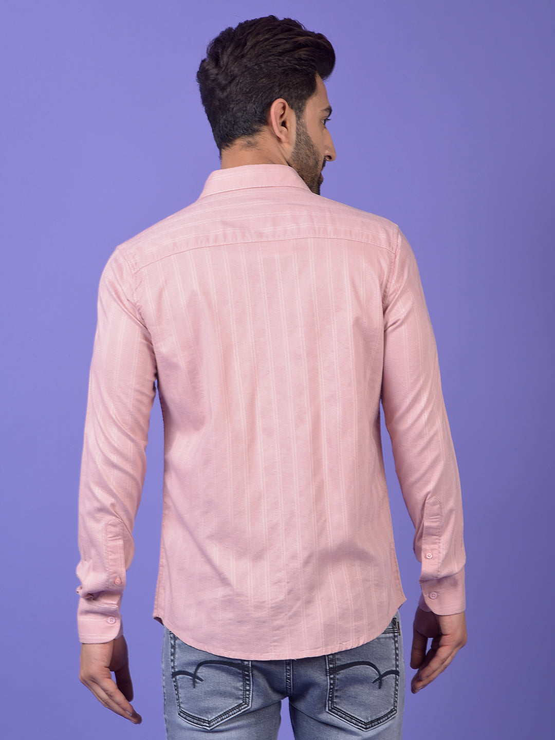 Pink Vertical Stripes Shirt