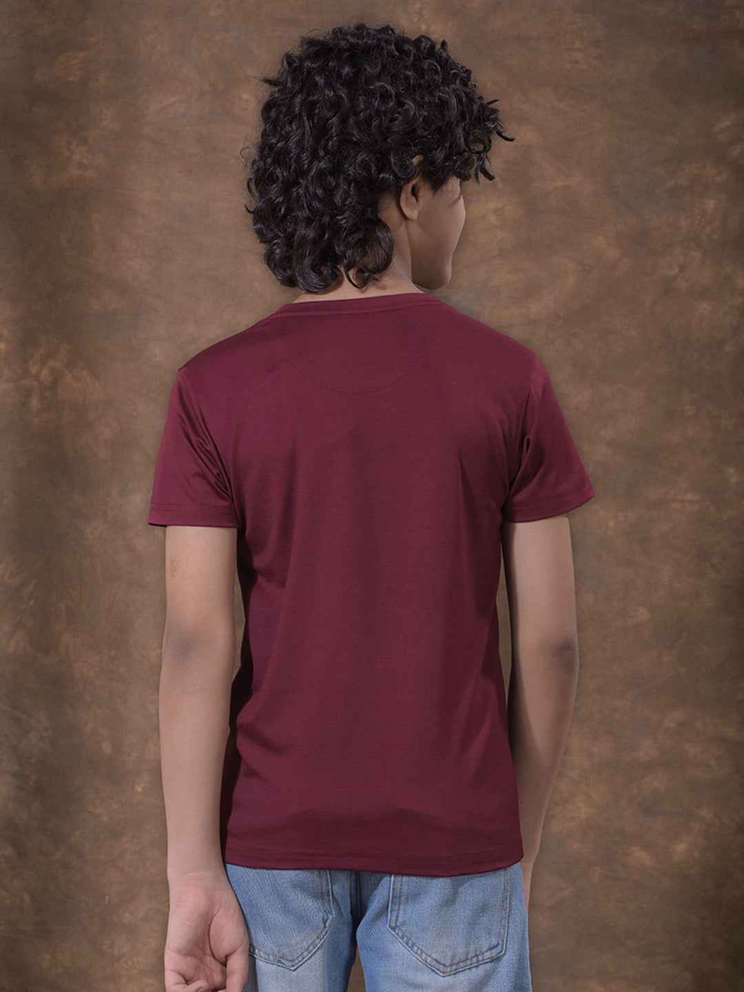 Maroon Graphic Print T-Shirt