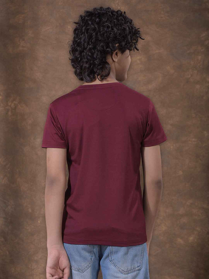 Maroon Graphic Print T-Shirt