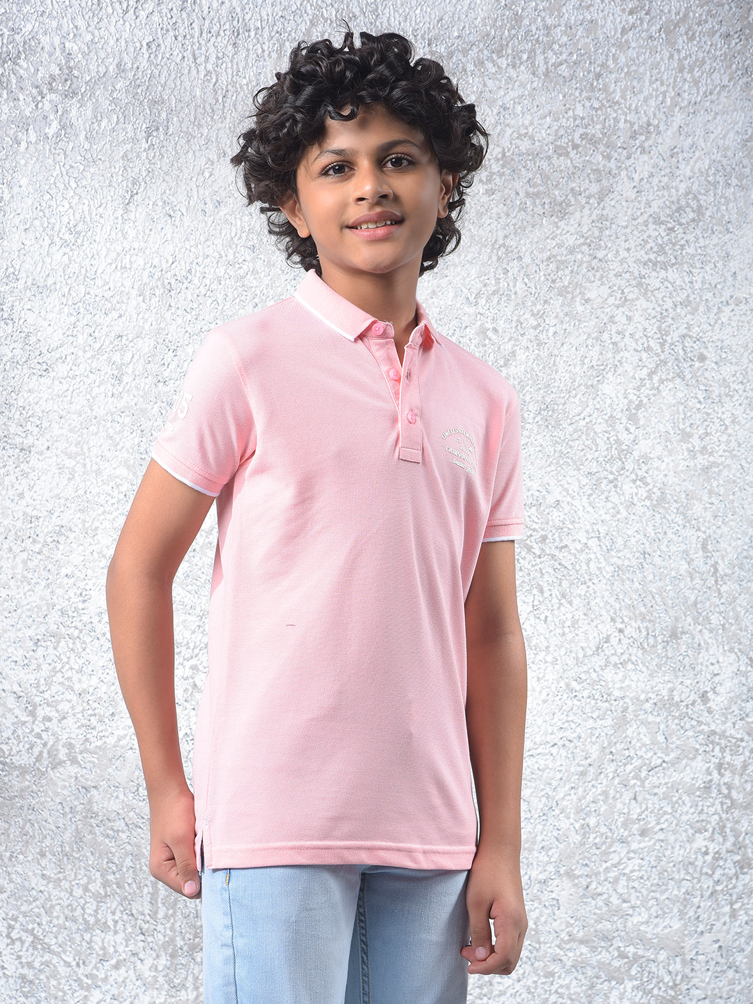 Voltage Track Pink Polo Neck T-Shirt