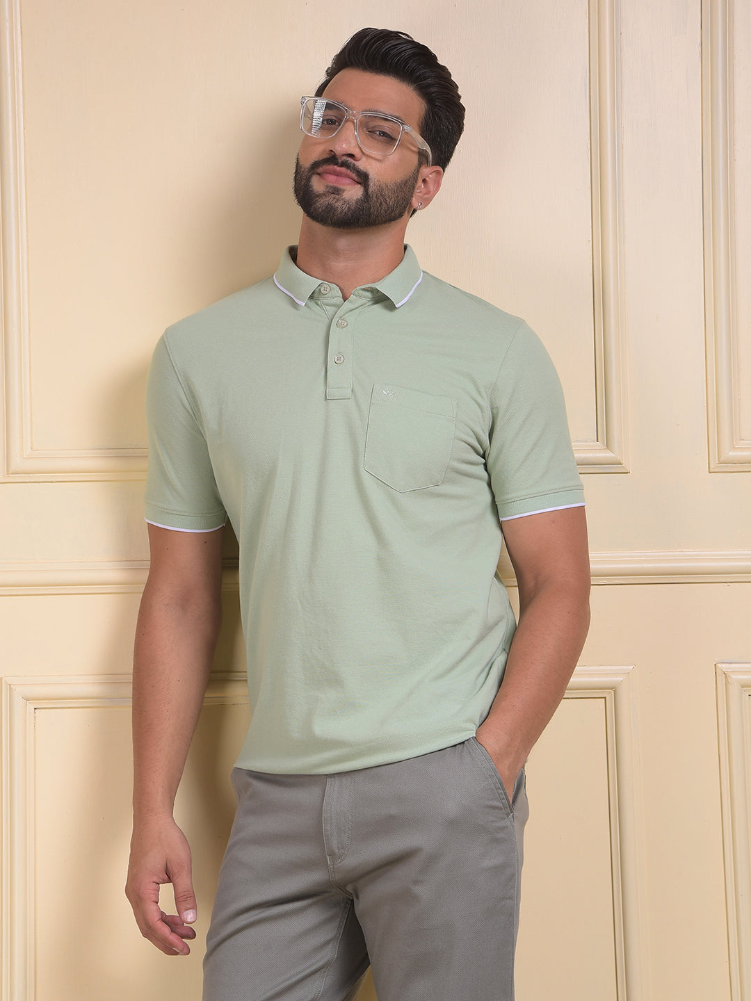 Green Polo Neck T-Shirt