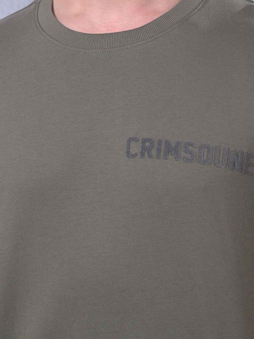 Olive 100% Cotton Oversize Brand Logo T-Shirt