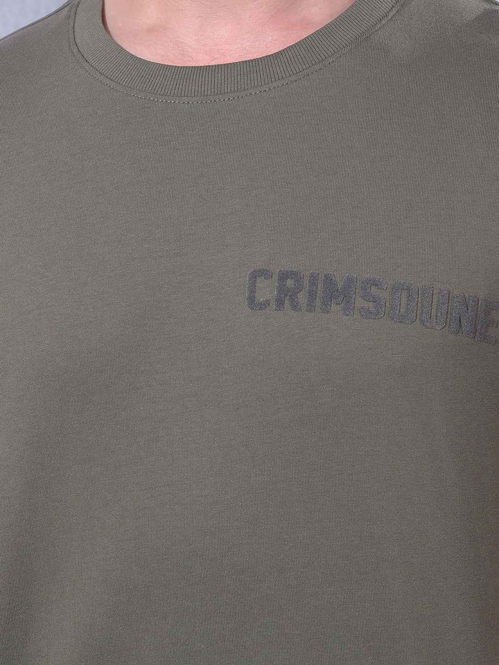 Olive 100% Cotton Oversize Brand Logo T-Shirt