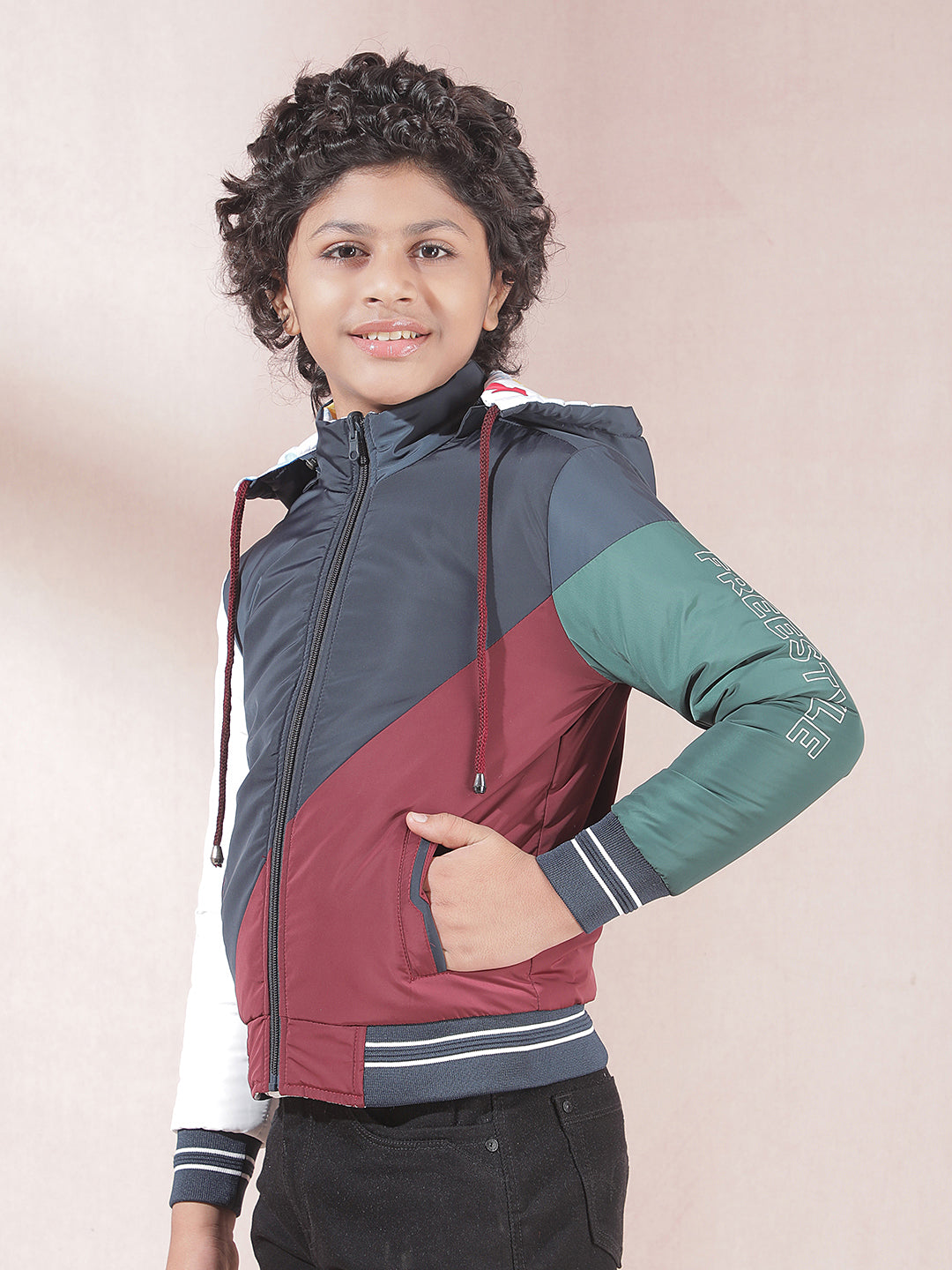 Colorblock Hooded Puffer Jacket